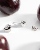 Kit Heath Love Silver Heart Stud Earrings