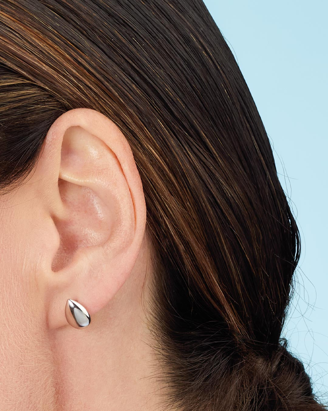 Kit Heath Coast Pebble Smooth Stud Earrings