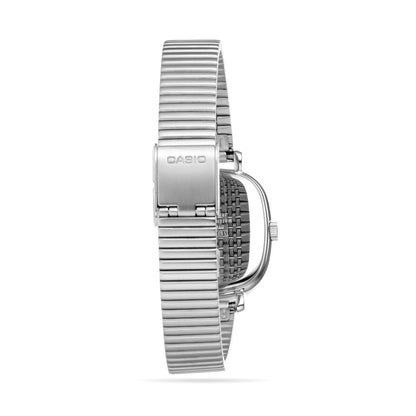 Casio Classic Analogue White Square Dial Stainless Steel Bracelet Watch