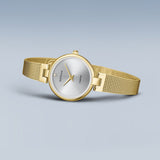 Bering Ladies Gold Plate Mesh Bracelet Watch