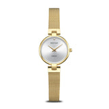 Bering Ladies Gold Plate Mesh Bracelet Watch