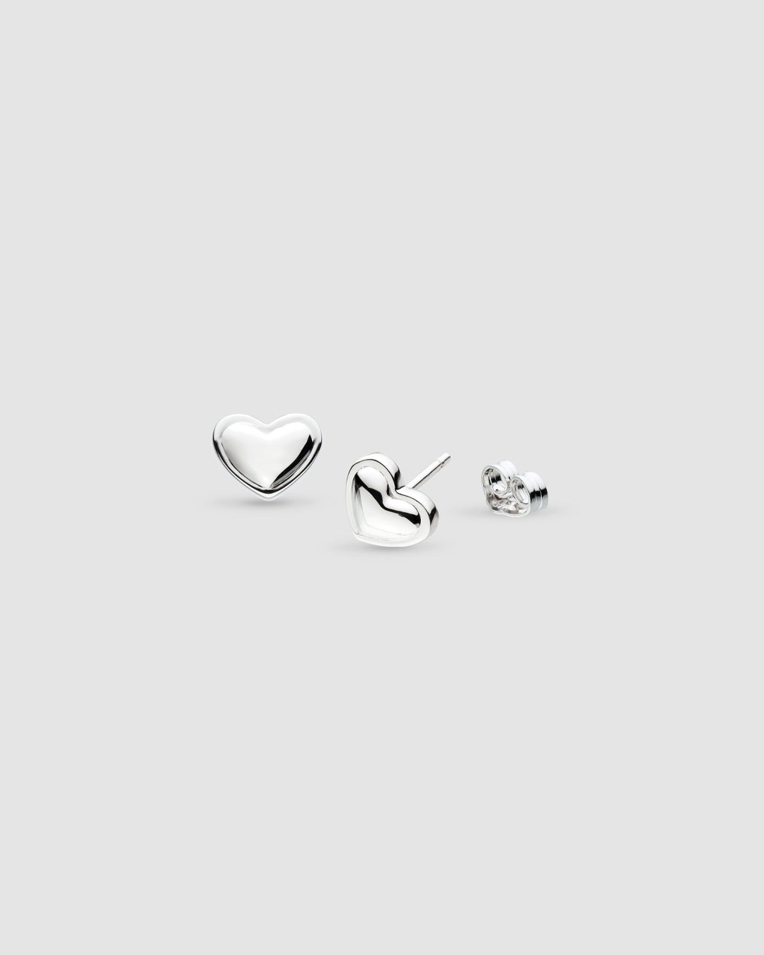 Kit Heath Love Silver Heart Stud Earrings