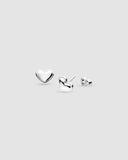 Kit Heath Love Silver Heart Stud Earrings