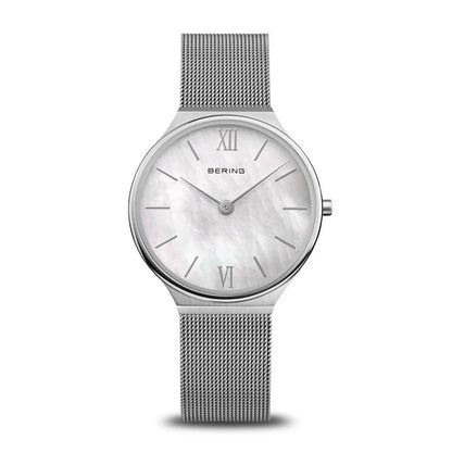 Bering Ultra Slim | polished/brushed silver | Mesh Bracelet