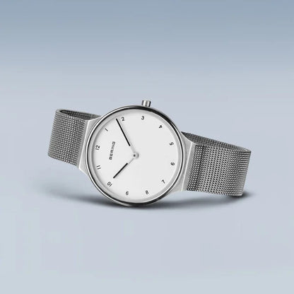 Bering Ladies Ultra Slim | polished/brushed silver | Mesh Bracelet