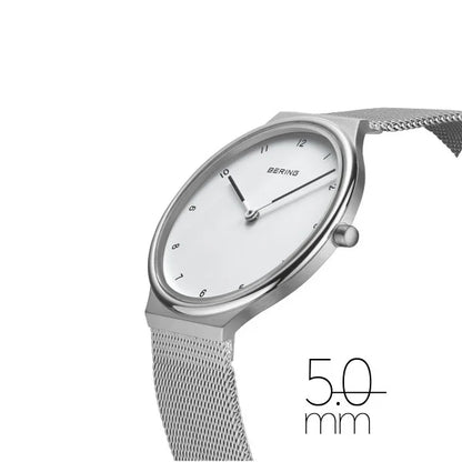 Bering Ladies Ultra Slim | polished/brushed silver | Mesh Bracelet