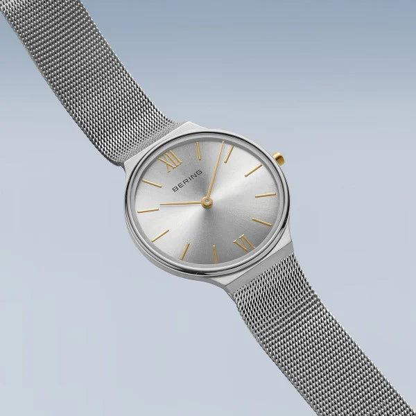 Bering Ultra Slim | brushed silver | Mesh Bracelet Watch