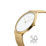 Bering Ultra Slim | polished/brushed gold | Mesh Bracelet Watch