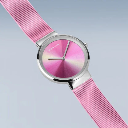 Bering Classic Aurora | polished silver | Mesh Bracelet Watch