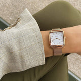 Cluse La Tétragone Mesh White, Rose Gold Colour Bracelet Watch&nbsp;