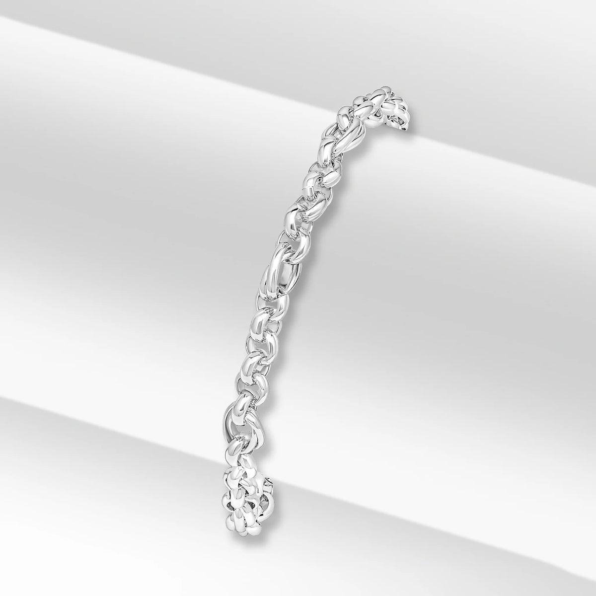 Silver Handmade Oval Round Belcher Bracelet