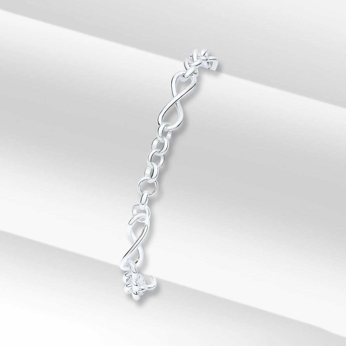 Silver Handmade Infinity Belcher Bracelet