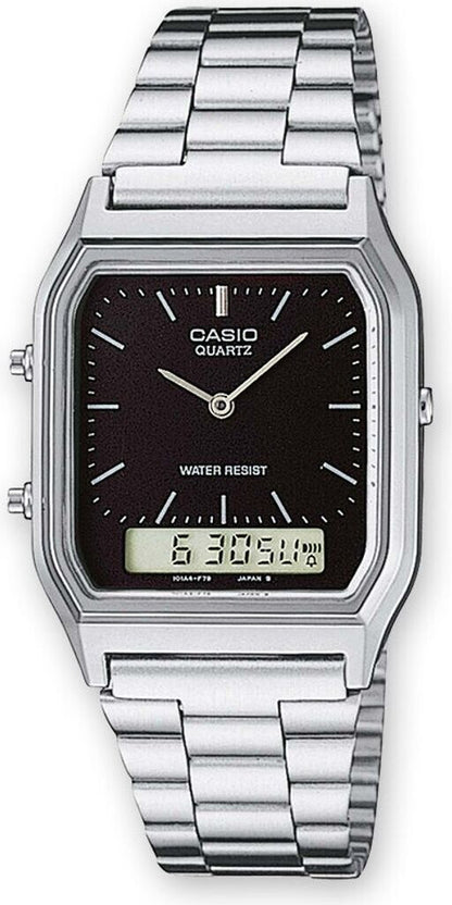 Casio Analogue &  Digital S/Steel B/W