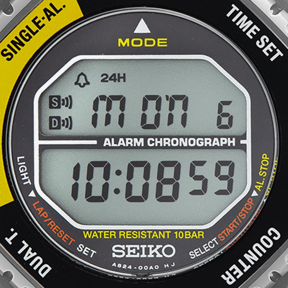 Seiko Digital Watch in Black & Yellow