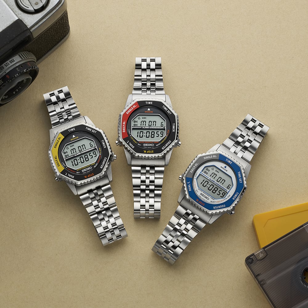 Seiko Digital Watch in Black & Yellow