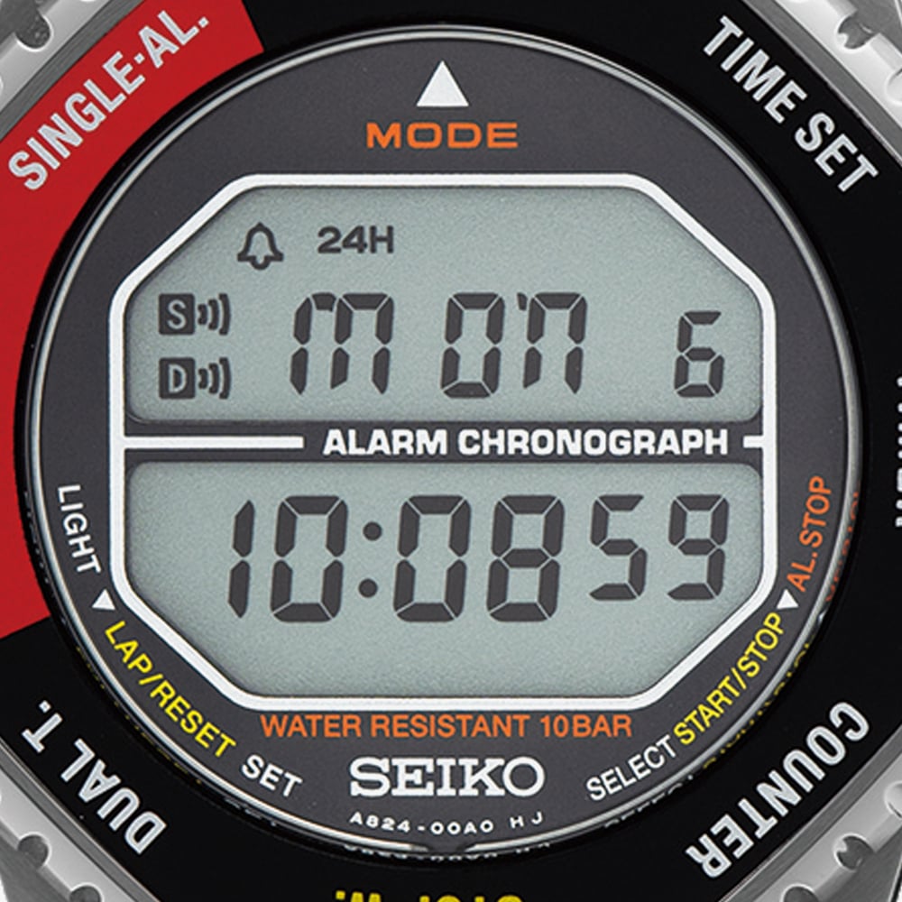 Seiko Digital Watch in Red & Black