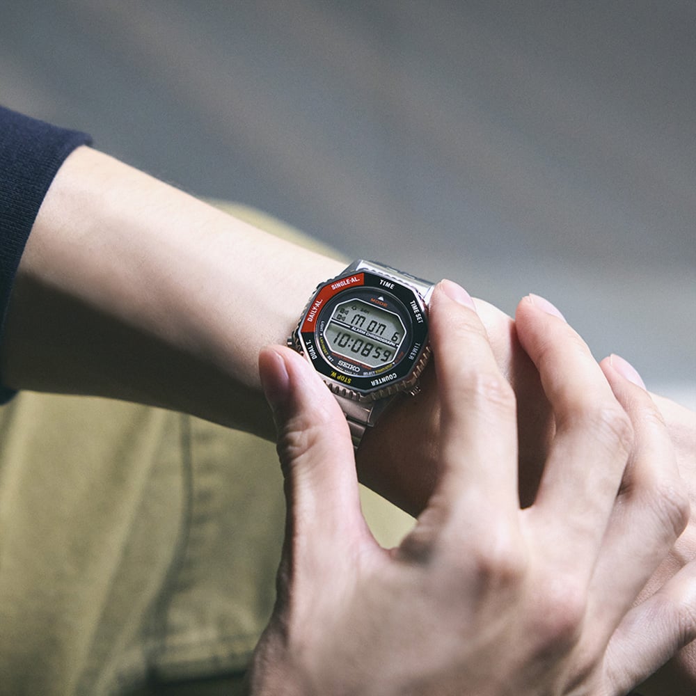 Seiko Digital Watch in Red & Black
