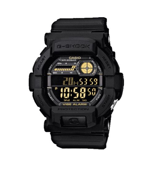 Casio 'G-Shock Vibrating Timer' Black and LCD Stainless Steel and Plastic/Resin Quartz Chronograph Chronometer Watch