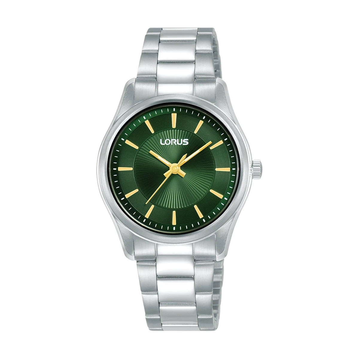 Lorus Watches Ladies Quartz Stainless Steel Watch With Green Dial