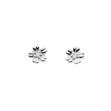 Dew Silver Flower CZ Stud Earrings