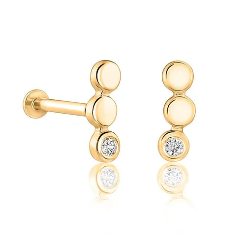 Lustre & love Circles Climber Earrings in Gold Vermeil