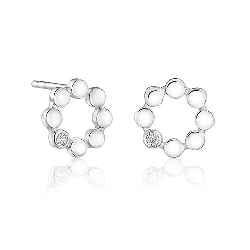 Lustre & Love Circles Stud Earrings in Sterling Silver