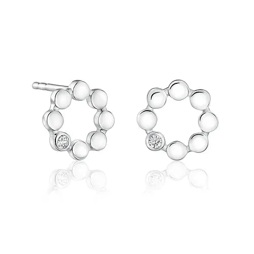 Lustre & Love Circles Stud Earrings in Sterling Silver