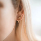 Lustre & Love Shine On Cubic Zirconia Stud Earrings in Gold Vermeil