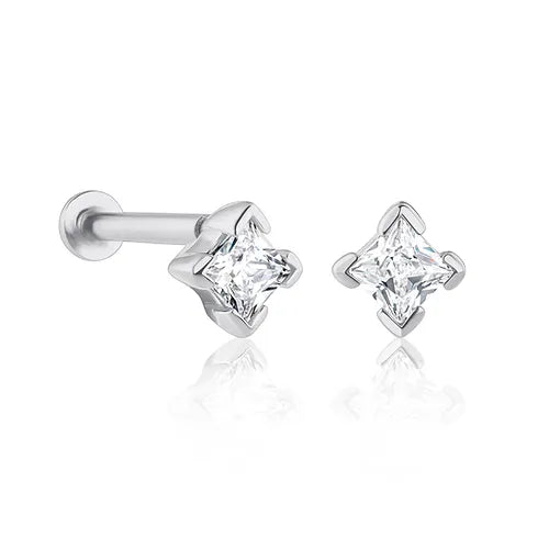 Lustre & Love Shine On Cubic Zirconia Stud Earrings in Sterling Silver
