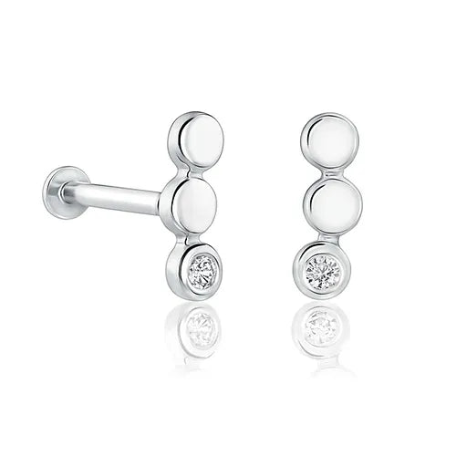 Lustre & Love Circles Climber Earrings in Sterling Silver