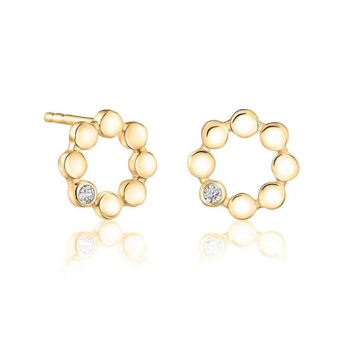 Lustre & Love Circles Stud Earrings in Gold Vermeil