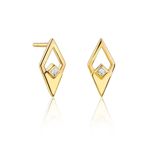 Lustre Love Shine On Medium Stud Earrings in Gold Vermeil
