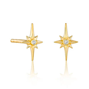 Lustre & Love Star Stud Earrings in Gold Vermeil