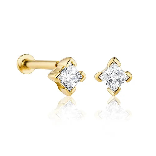 Lustre & Love Shine On Cubic Zirconia Stud Earrings in Gold Vermeil