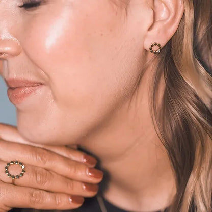 Lustre & Love Circles Stud Earrings in Gold Vermeil