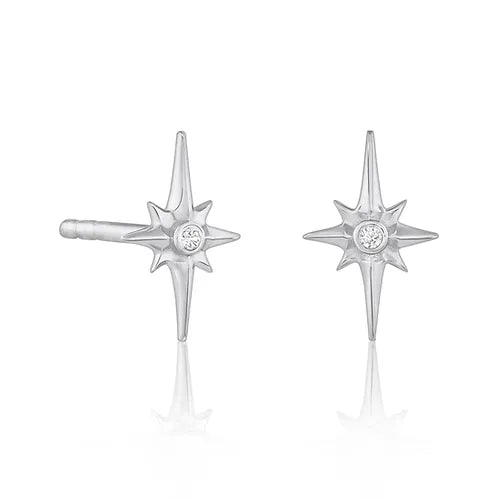 Lustre & Love Star Stud Earrings in Sterling Silver