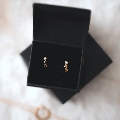 Lustre & love Circles Climber Earrings in Gold Vermeil