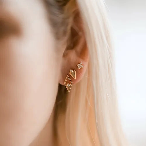 Lustre Love Shine On Medium Stud Earrings in Gold Vermeil