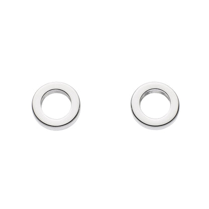 Dew Silver Small Open Circle Stud Earrings