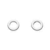 Dew Silver Small Open Circle Stud Earrings