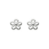Dew Silver Simple Flower Stud Earrings