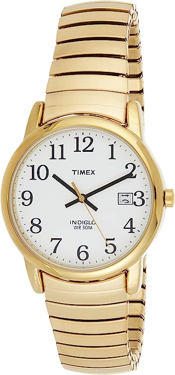 Timex Easy Reader 35 mm Gold Colour Expansion Band Date Window Watch
