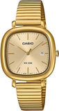 Casio Classic Analogue Square Dial Gold-Tone Bracelet Watch