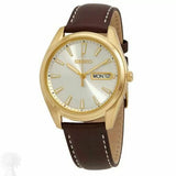 Gents Gold Plate Seiko Quartz Day Date Strap Watch