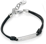 D for Diamond Boys Leather Tag Bracelet