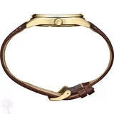 Gents Gold Plate Seiko Quartz Day Date Strap Watch