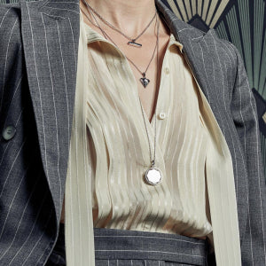 Kit Heath Silver Empire Revival Large Round Spinner Rope Necklace