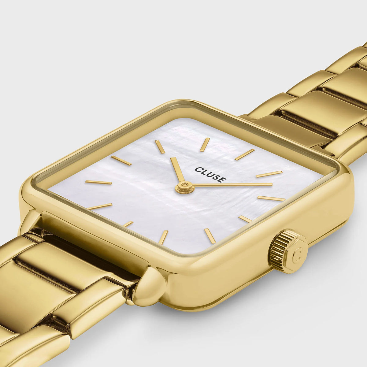 La Tétragone Watch Steel, White Pearl, Gold Colour