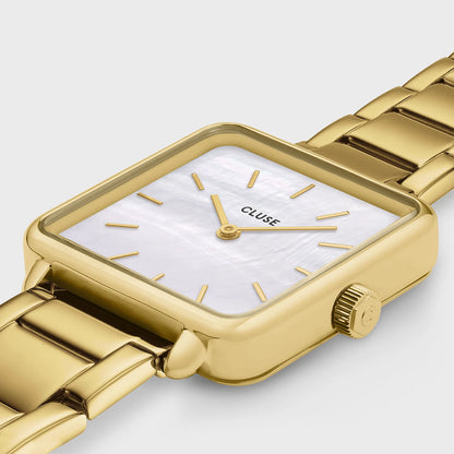 La Tétragone Watch Steel, White Pearl, Gold Colour