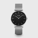 Cluse Minuit Watch Mesh, Black, Silver Colour